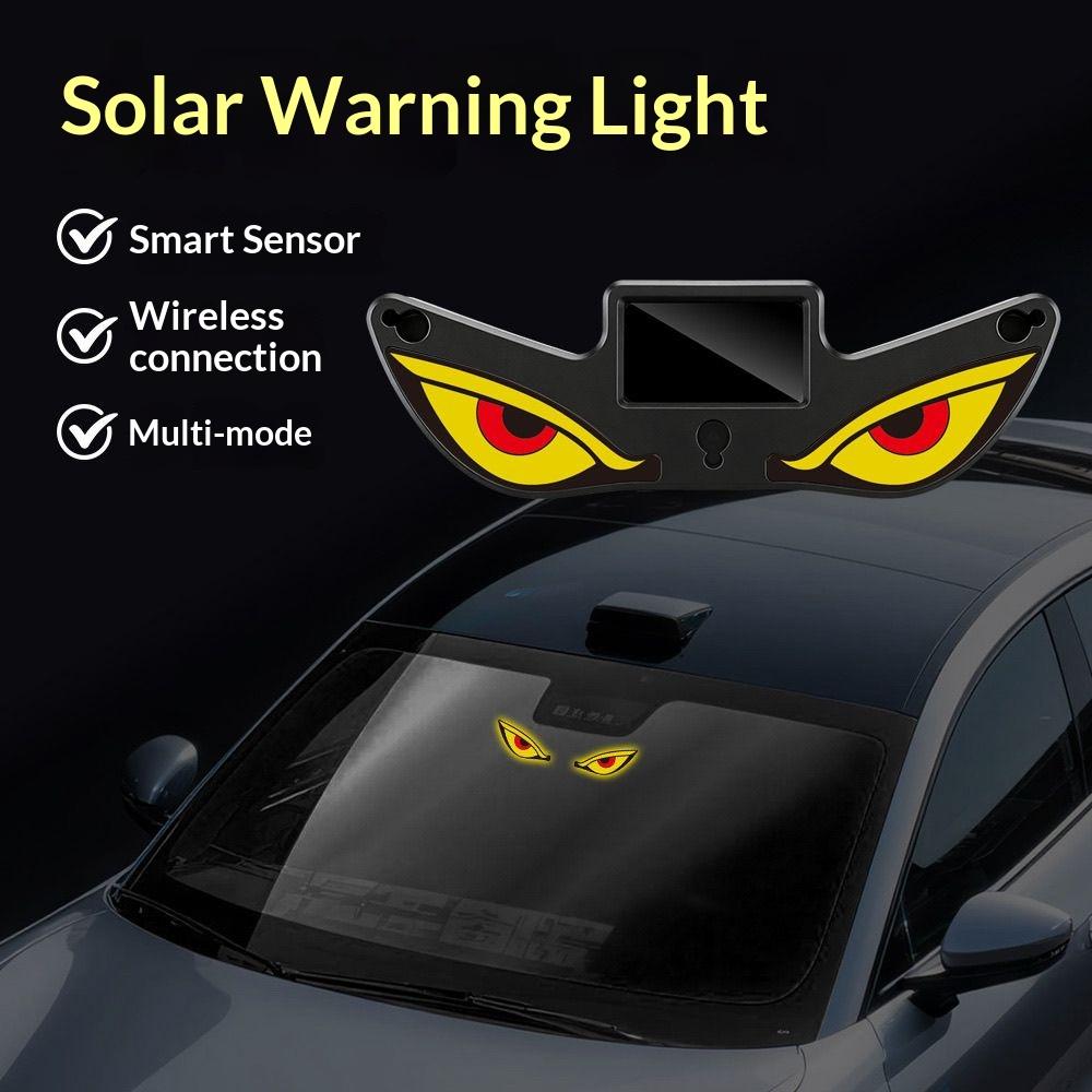 Car-mounted Demon Eye LED Solar Wireless Decorative Warning Light -Interior Window Blinking Neon Light