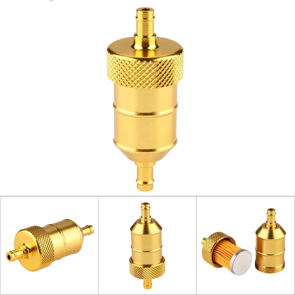Universal 8mm Motorcycle Gasoline Oil Filter Filtration Cleaner (Golden)