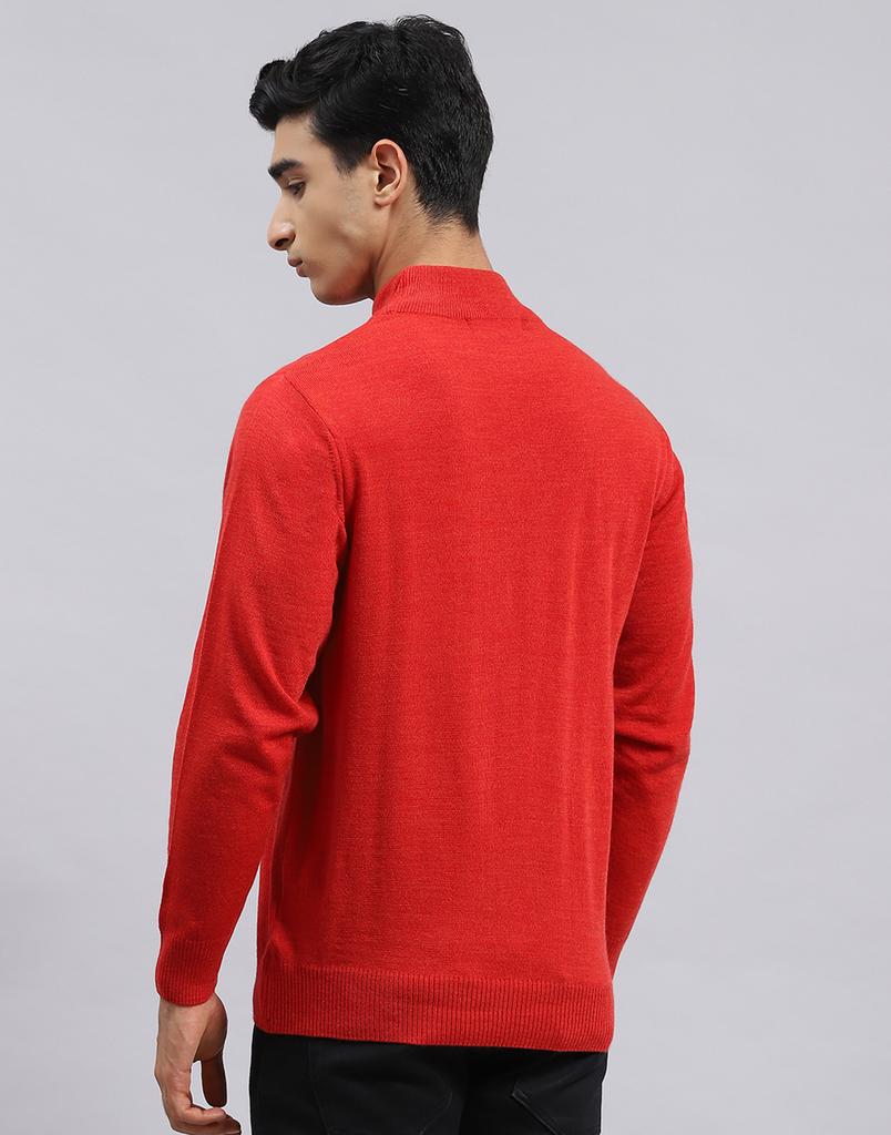 Monte Carlo Red Papper Mix Solid T Neck Sweater