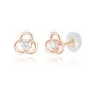 14K Gold Stud Earrings Shine Flora