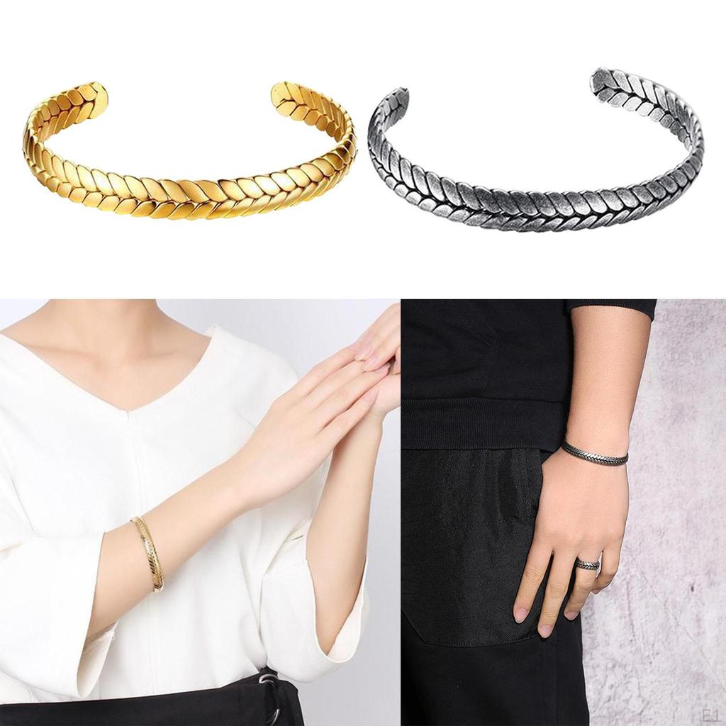 Beautiful Bangle Bracelet Open Cuff Wristband Present W/ Ear Pattern