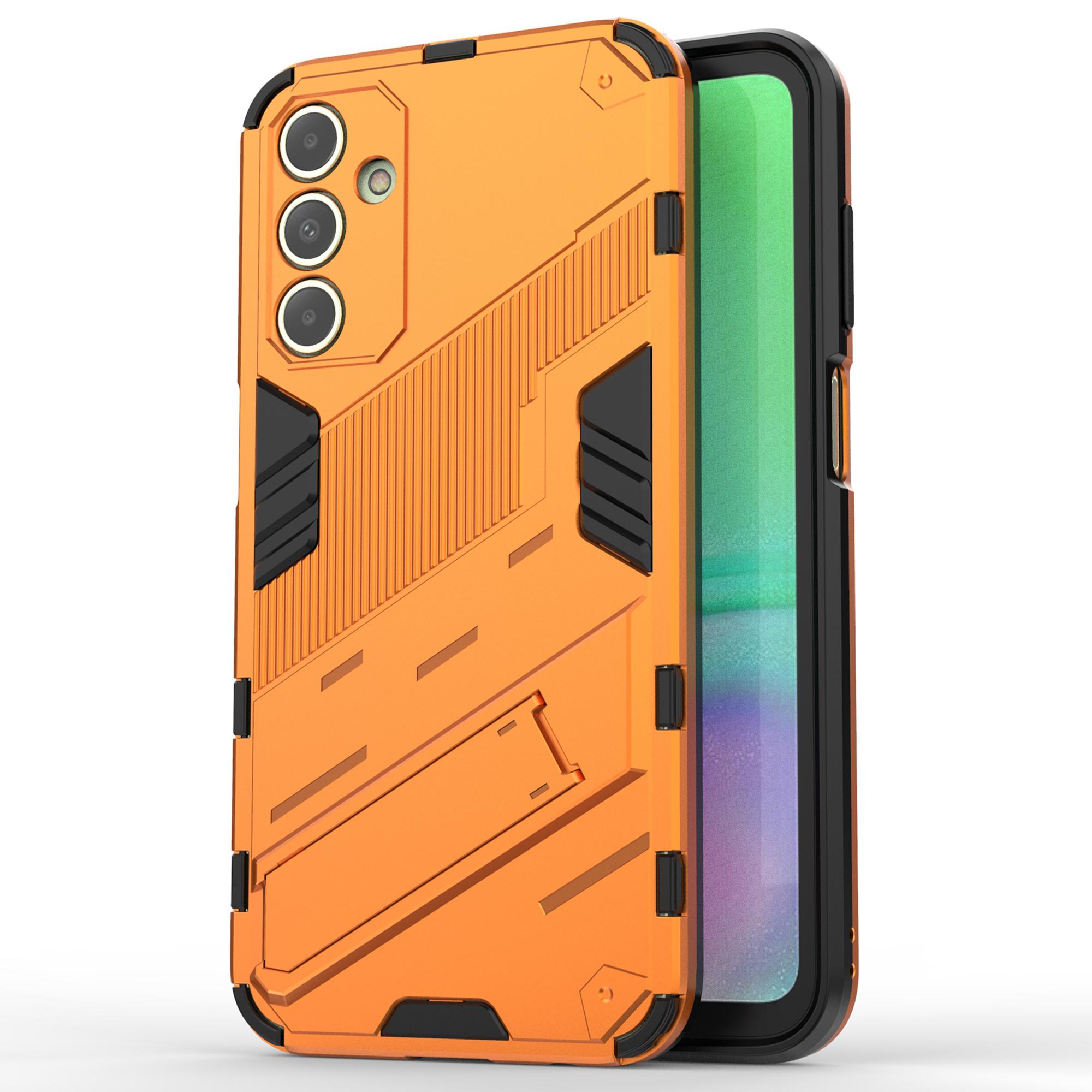 

For Samsung Galaxy A15 4G Case Scratch-resistant PC+TPU Kickstand Smart Phone Cover Orange