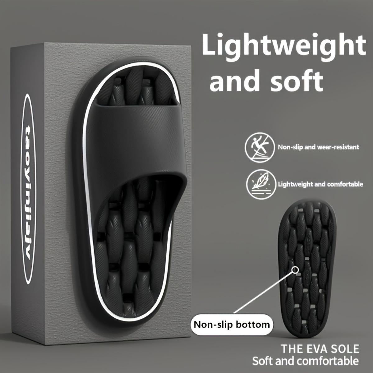 

Тапочки из ЭВА, легкие, мягкие, нескользящая подошва, быстросохнущие, удобные, подходят для использования дома и в ванной, подходят для всех сезонов. Тапочки без застежек 44-45