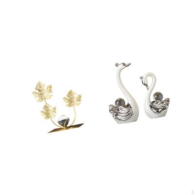 Elegant Swan Porcelain Bookshelf Sculpture Unique Housewarming Gift Modern Home Decor Collectible