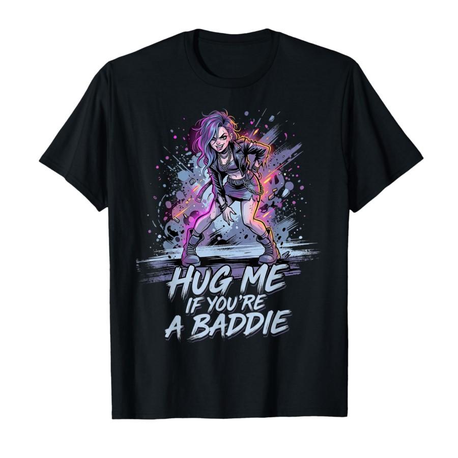 

Hug Me If Youre A Baddie Anime Waifu Manga T-shirt For Men Women 100% Cotton T Shirts Short Sleeve Tops 0318-1 - Men s Summer... 5XL різнокольоровий