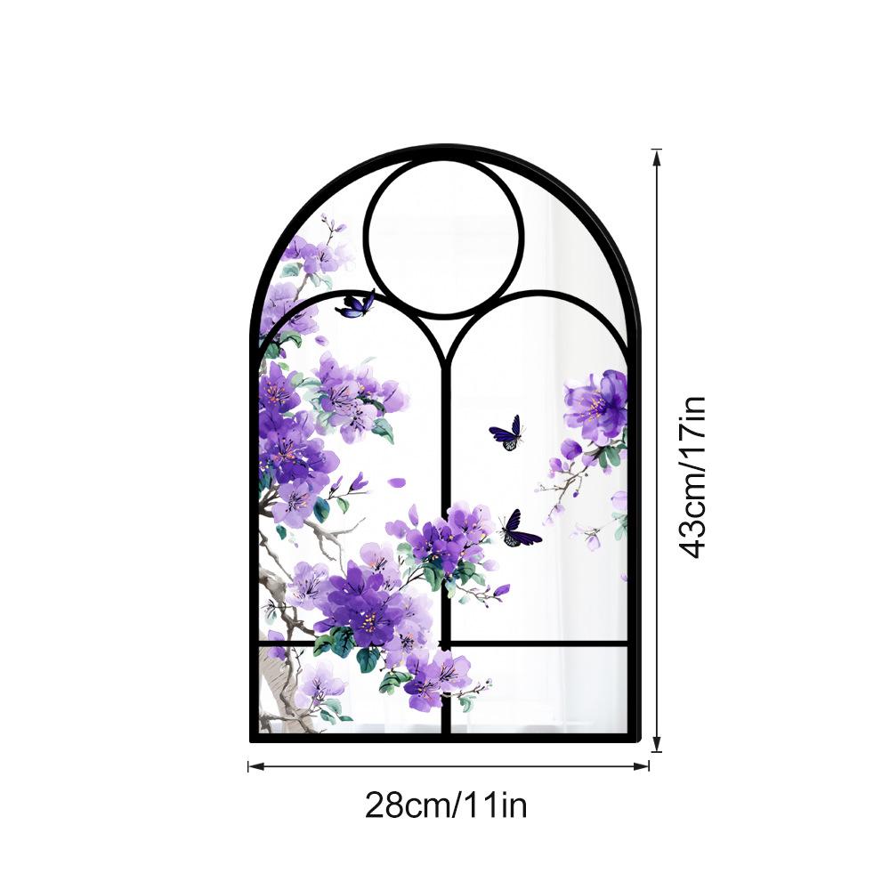 28x43cm Acrylic Arched Window Wall Mirror Wall Decorative Mirror Windowpane Arch Mirror for Bathroom Farmhouse Vanity Room Decor