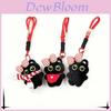 Portachiavi Gatto Nero Peluche con Fiocco a Scacchi Decorazione Per Regalo Carino e Giocattolo da Collezione