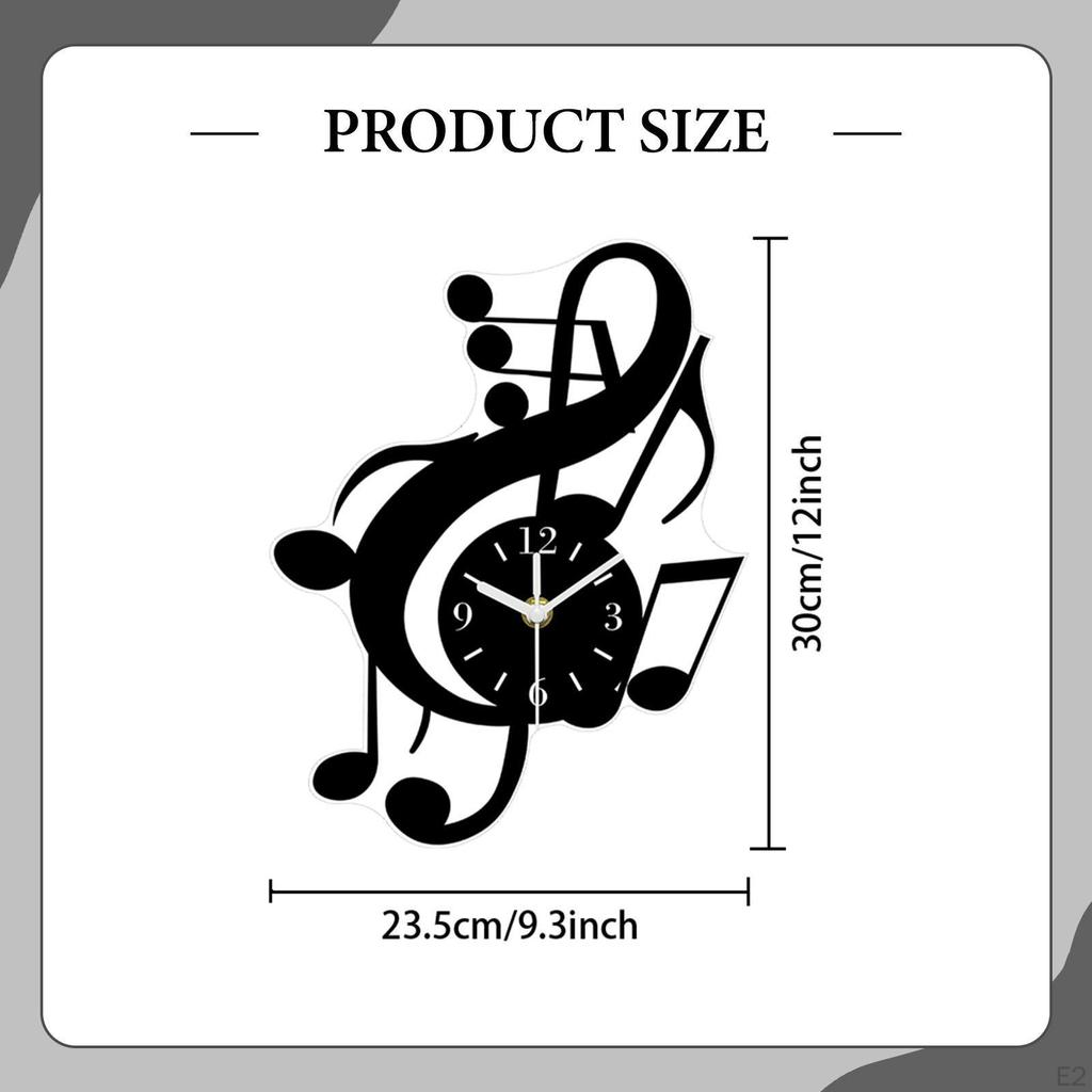 Wall Clock, Non-Acrylic, Functional, Practical, Hanging, Artwork for Music, Classroom, Dining