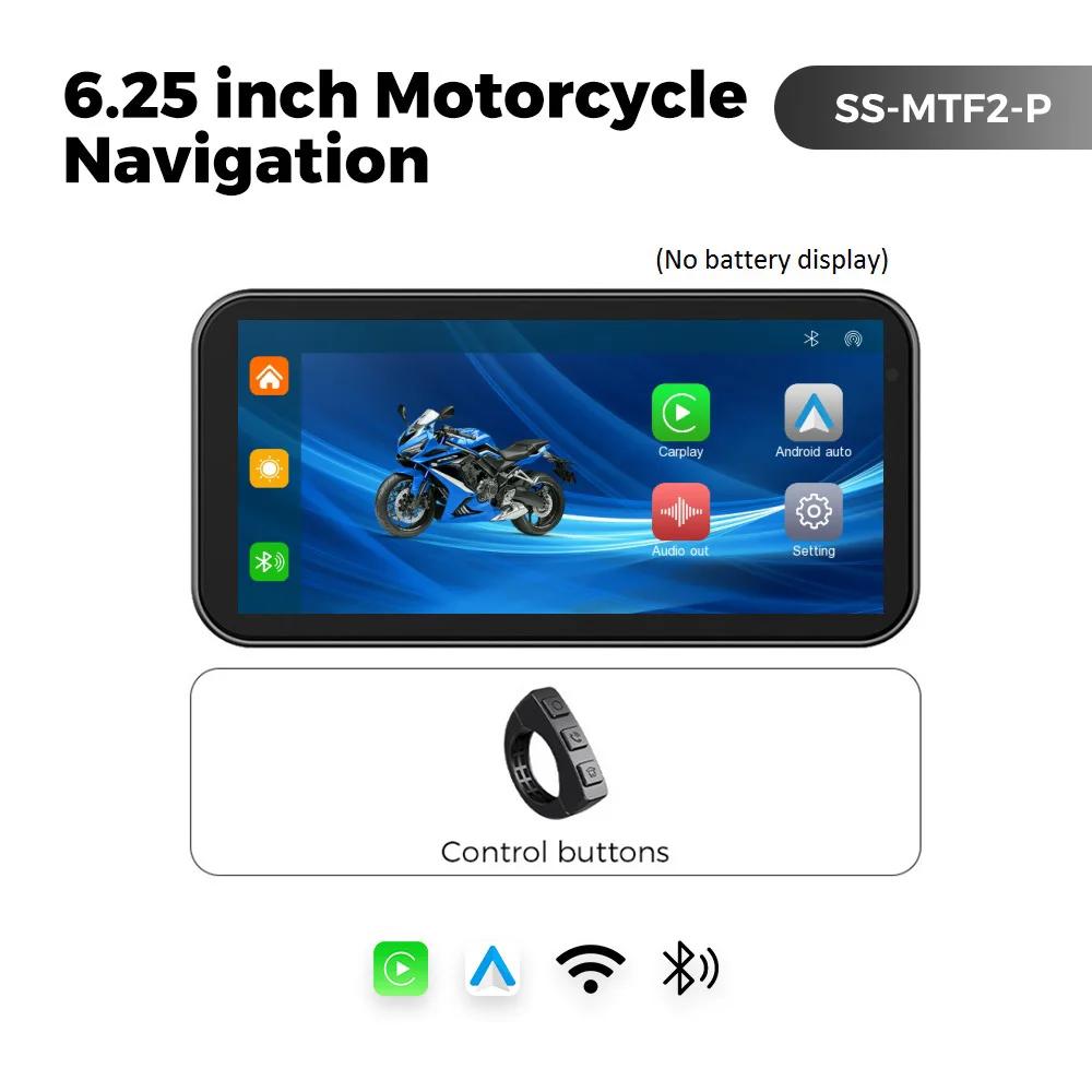 Portable 6.25 Inch Motorcycle GPS Navigation Wireless Carplay Android Auto IP67 Waterproof Moto Monitor Car Drive Recorder WIFI