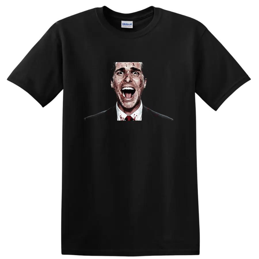 Patrick Bateman Horror T Shirt Blood Splatter Thriller Movie Fan Graphic Tee