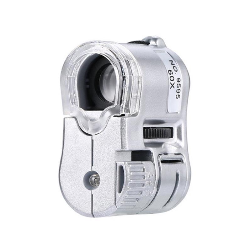 60X LED Tragbares Mikroskop Lupe mit UV-Licht für Schmuck, Antiquitäten und Briefmarkenidentifikation