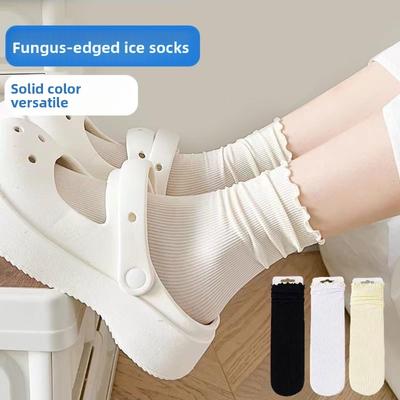 10 Pairs of Girls Summer Lovely Fungus Lace In The Tube Pile Ice Ice Socks