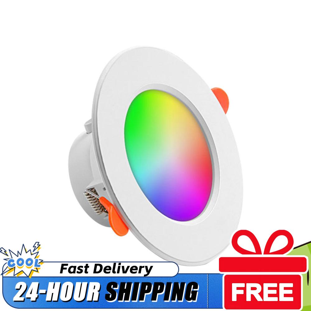 1/5/10PCS 10W RGB Smart Spotlight Bluetooth Ceiling Lamp RGB Lamp APP Remote Control Color Changing Light for Living Room Decor