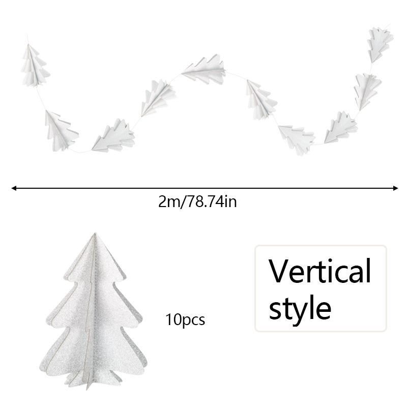 Coroană de flori în formă de copac verde Ghirlandă de hârtie de Crăciun Snur de hârtie suspendat Pandantiv brad de Crăciun