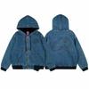 Corteiz Streetwear Hooded Jacket Loose Fit Casual Letter Print Zip Coat Young Men Winter