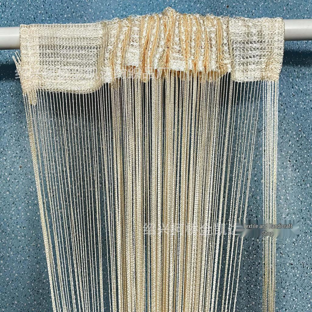 1x2m Korean Style Solid Color String Curtain, Light-Filtering Rod Pocket, Ideal for Weddings