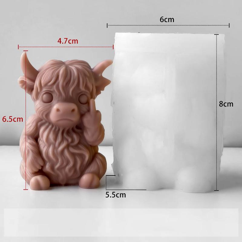 Yak Silikonform Vielseitige Tierkerzenform Kuh Aromaform Leicht zu reinigen Für Bastelprojekte Themendekorationen Geschenke
