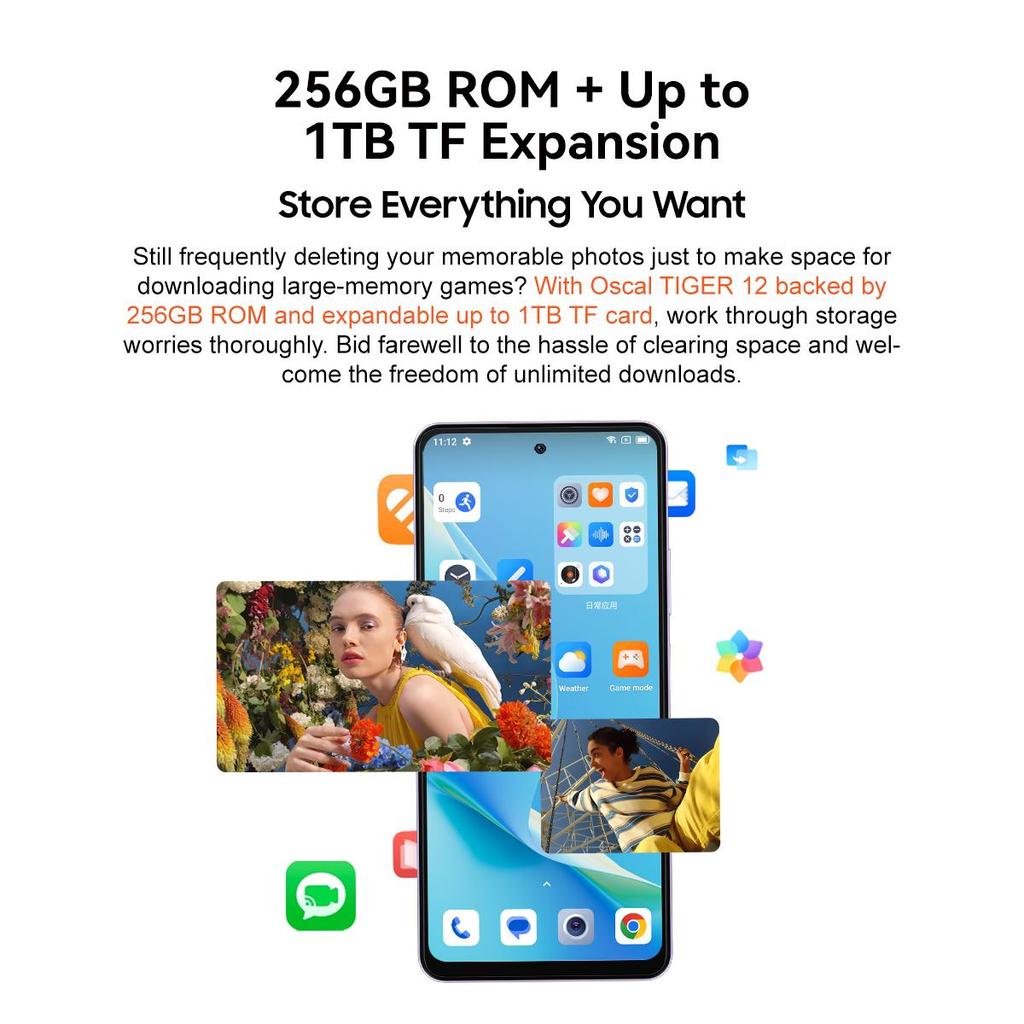 OSCAL TIGER 12 Android13 MTK Helio G99 6.78'' 120Hz 2.4K Display 24GB(12+12) 256GB 64MP 5000mAh Battery NFC
