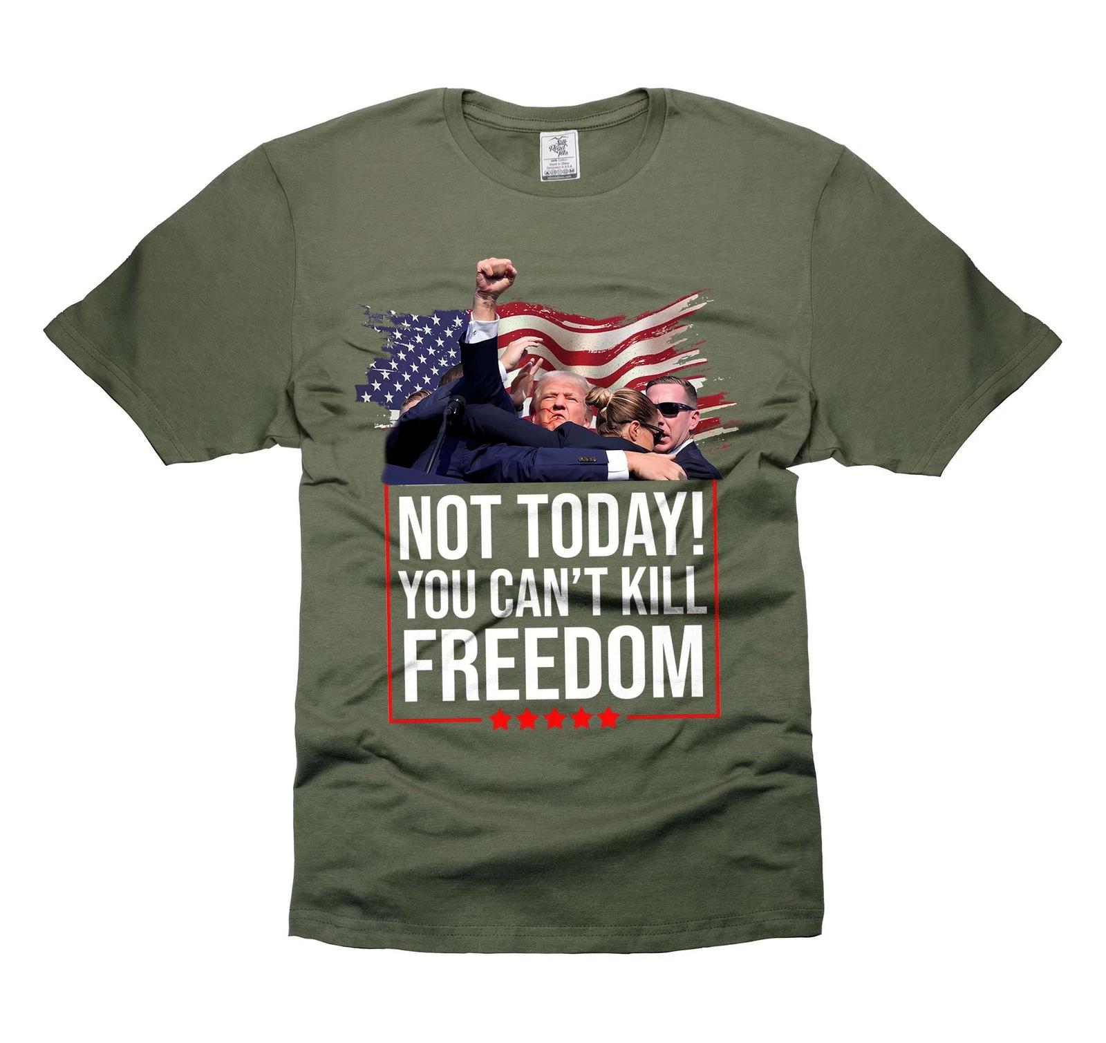 Not Today Shirt Trump Freedom Shirt Donald Trump 2024 PA Rally Pump Fist Tee M