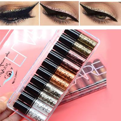 1 Stück/5 Stück im Set, Diamant-glänzende Eyeliner, Kosmetik, wasserdicht, Silber, Roségold, Farbe, Glitzer, Pailletten, Eyeliner, Make-up, Schönheit, Lidschatten