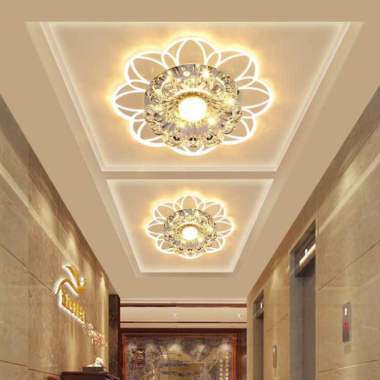 5W Modern Crystal Petals LED Ceiling Light Aisle Hallway Corridor Stairway Kitchen Coffee Bar Indoor Lamp