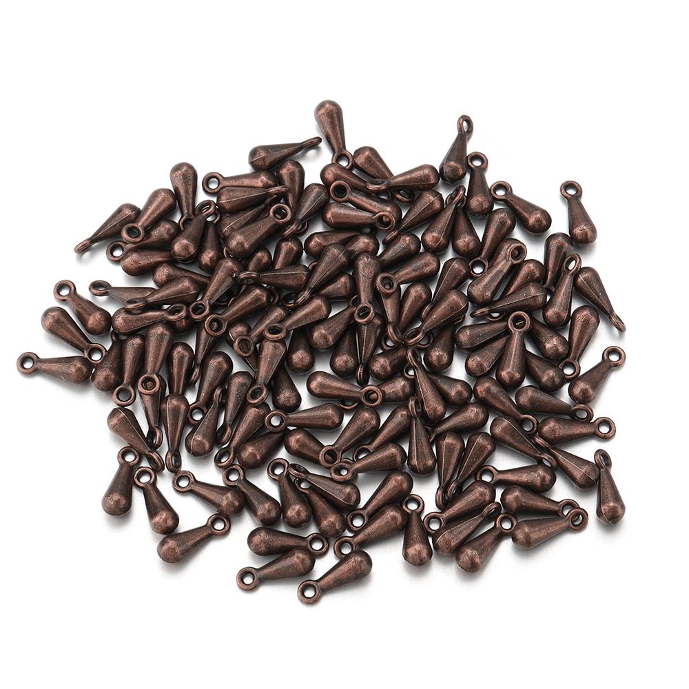 100/200pcs 2×7 3×9mm Alloy Water Drop End Beads For Jewelry Making DIY Necklace Pendant Extender Chain Tail Chain Accessories