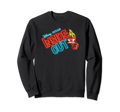 Disney Pixar Inside Out Angry Neon Outline Logo Sweatshirt