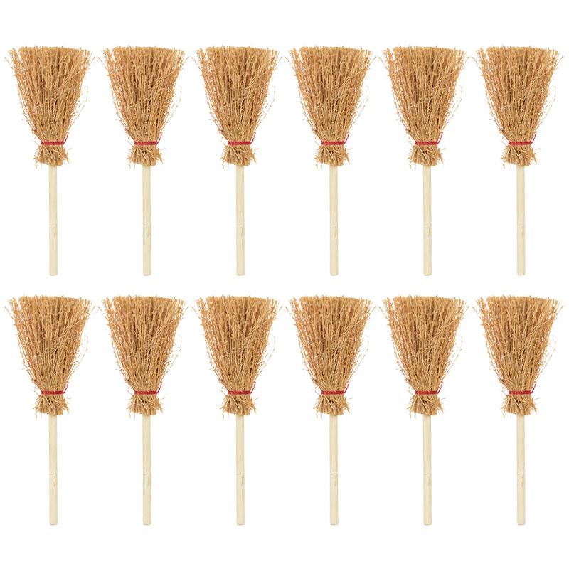 

10/20 шт. Мини-метла ведьмы из соломы, DIY подвесные украшения для украшения на Хэллоуин, реквизит для костюма, аксессуары для кукольного домика 10pcs