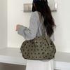Cute Style Black and White Polka Dot Bag Large Capacity Shoulder Bag New Casual Versatile Nylon Handbag Women