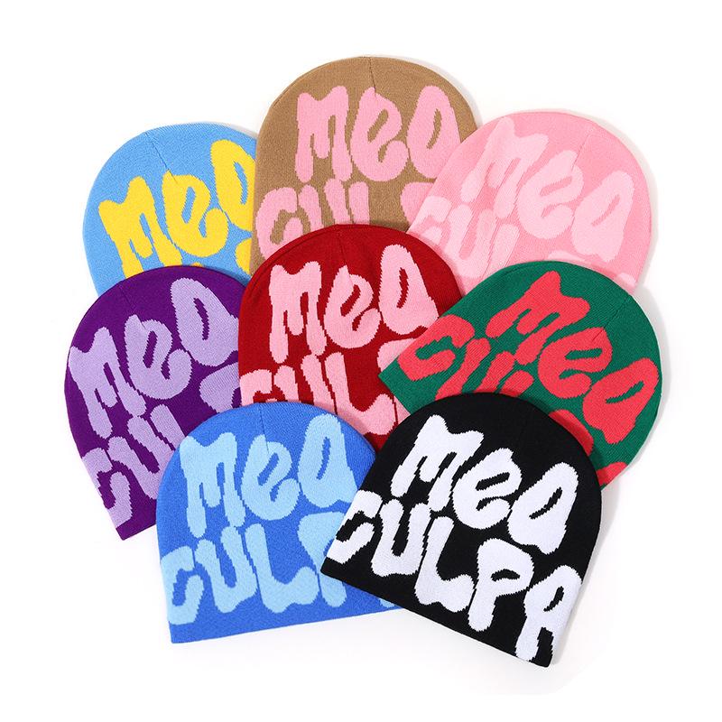 Unisex Winter Buchstaben Jacquard Mütze - Warme, trendige Strickmütze