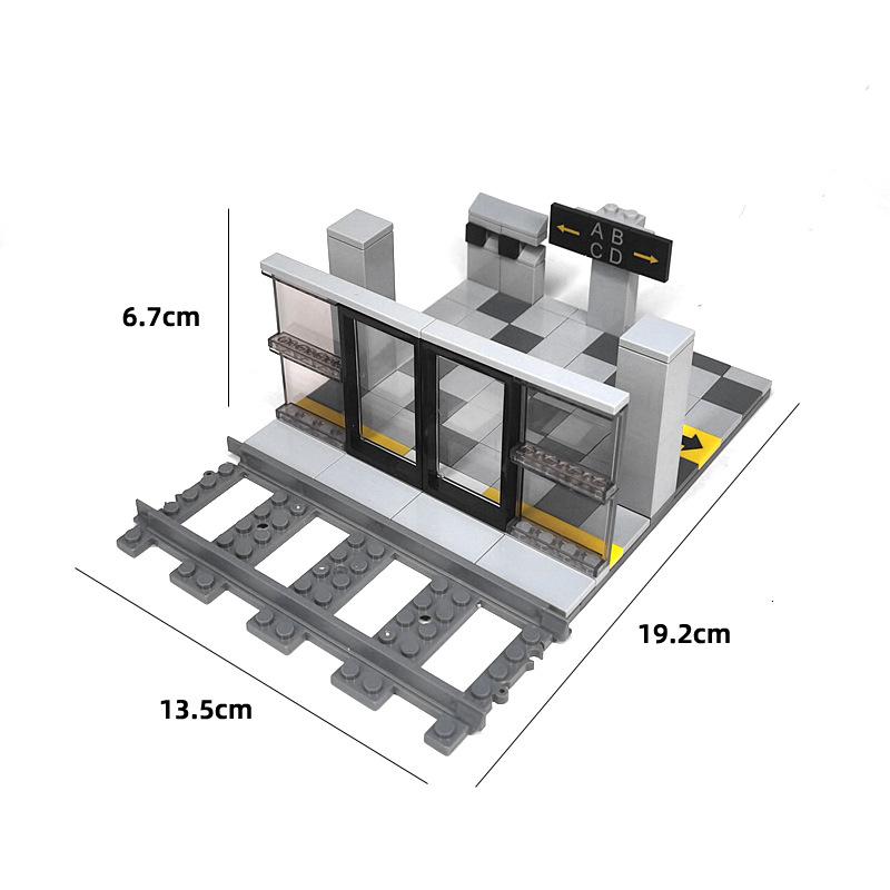 Small Particle Assembly Subway Station Gate Ornament Station Luggage Security Check Door Frame Track Building Block Diy