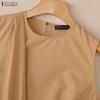 ZANZEA Women Casual Round Neck Solid Color Sleeveless Tank Tops