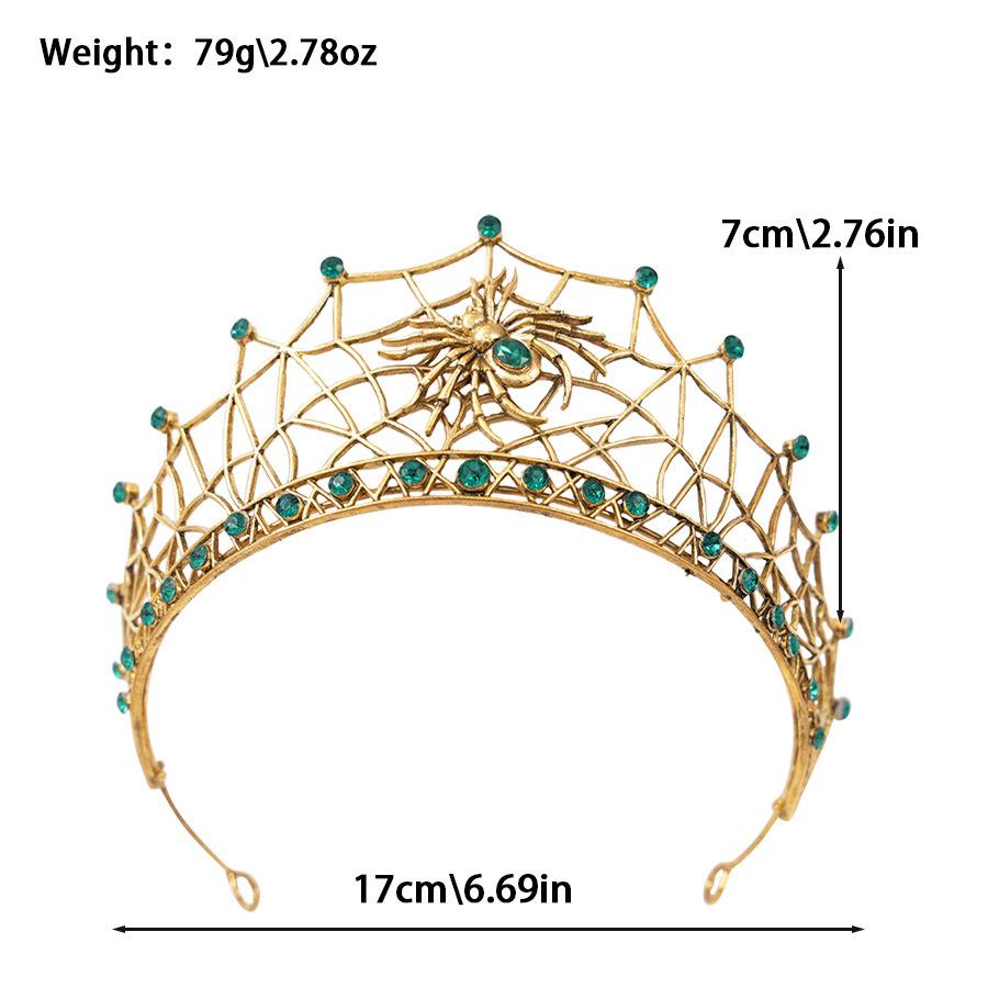 

Корона на Хэллоуин из драгоценных камней, украшение на голову в виде паука, аксессуары для волос, праздничные свадебные аксессуары