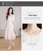 French Style Elegant Chiffon A-line Dress - Summer Round Neck Slimming Skirt for Women