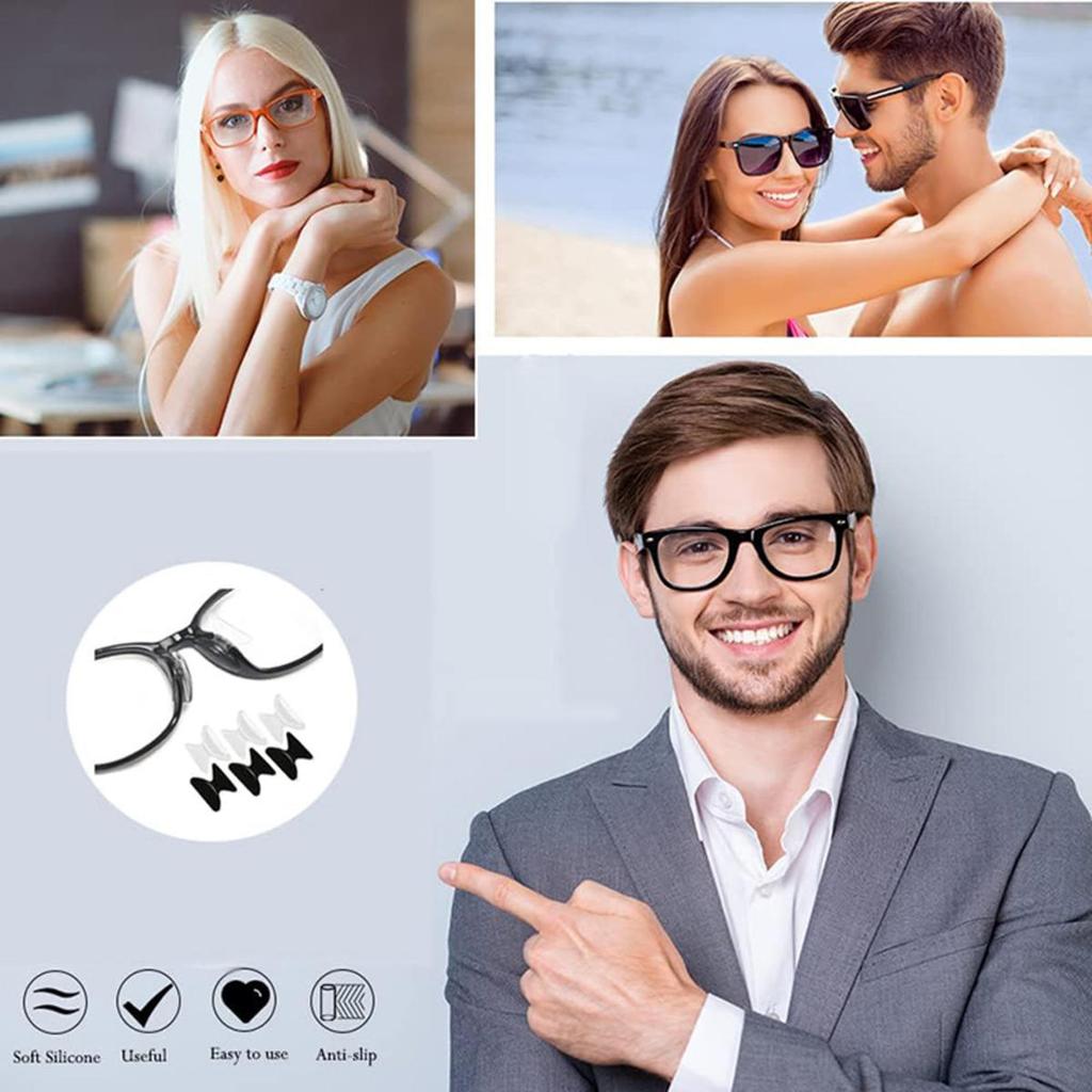 5Pairs Glasses Nose Pads Adhesive Silicone Nose Pads Non-slip Clear Thin Nosepads For Glasses Eyeglasses Sunglasses
