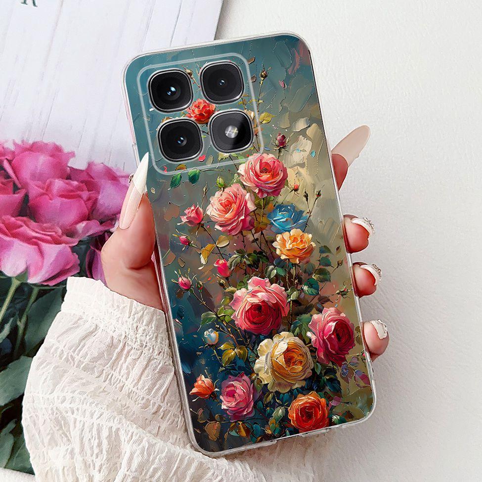 Clear For Xiaomi 14T Case Cover Luxury Cute Cat Fashion Flowers Funny Cool Painted Soft Phone Case 2406APNFAG