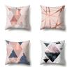 Polyester Pillowcase Marble Nordic Ins Style Geometric Printed Peach Leather Velvet Living Room Sofa Pillowcase