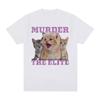 Murder The Elite Funny Cat Meme Tshirts Mens Clothing Fashion Vintage Short Sleeves Tshirt Cotton Summer Oversized T Shirts