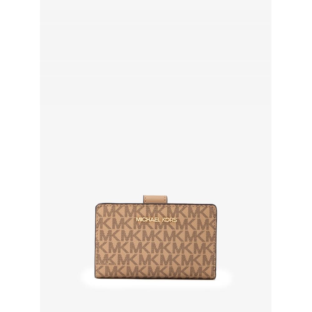 

MICHAEL KORS [Специальная цена] JET SET TRAVEL Компактный кошелек на молнии среднего размера MK Signature 35S3GTVF6O220 Camel