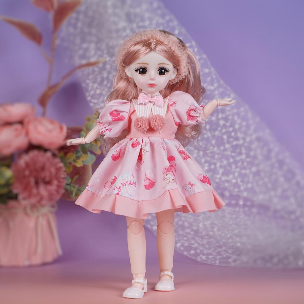 30cm Princess Doll Gift Set with Replaceable Clothes and Play House