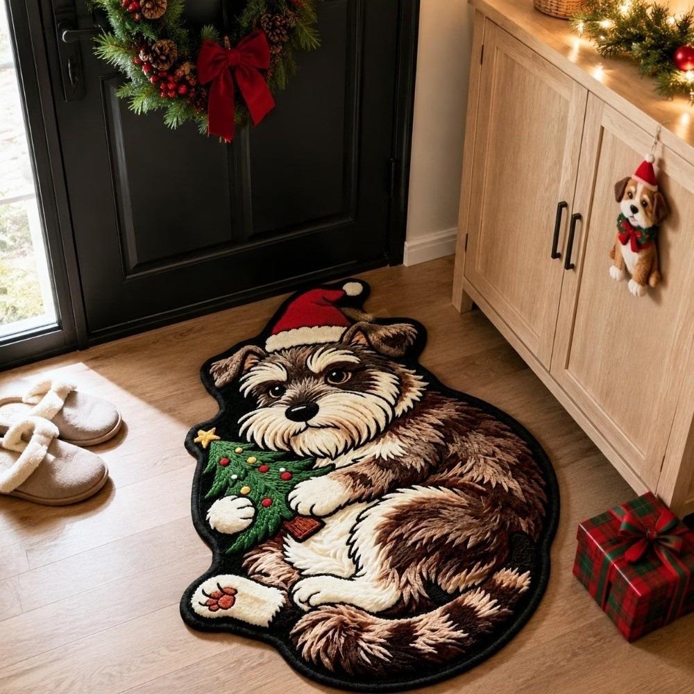 Cat Dog Decor Christmas Doormat Irregular Shape Door Mat Christmas Welcome Mat  Holiday Home Decor