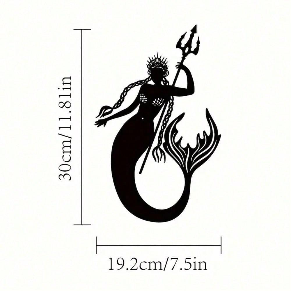Artisanal Metal Mermaid & Merman Wall Art, Handmade Fantasy Home Decor, Modern Gothic Mythological Sculpture Atlantis