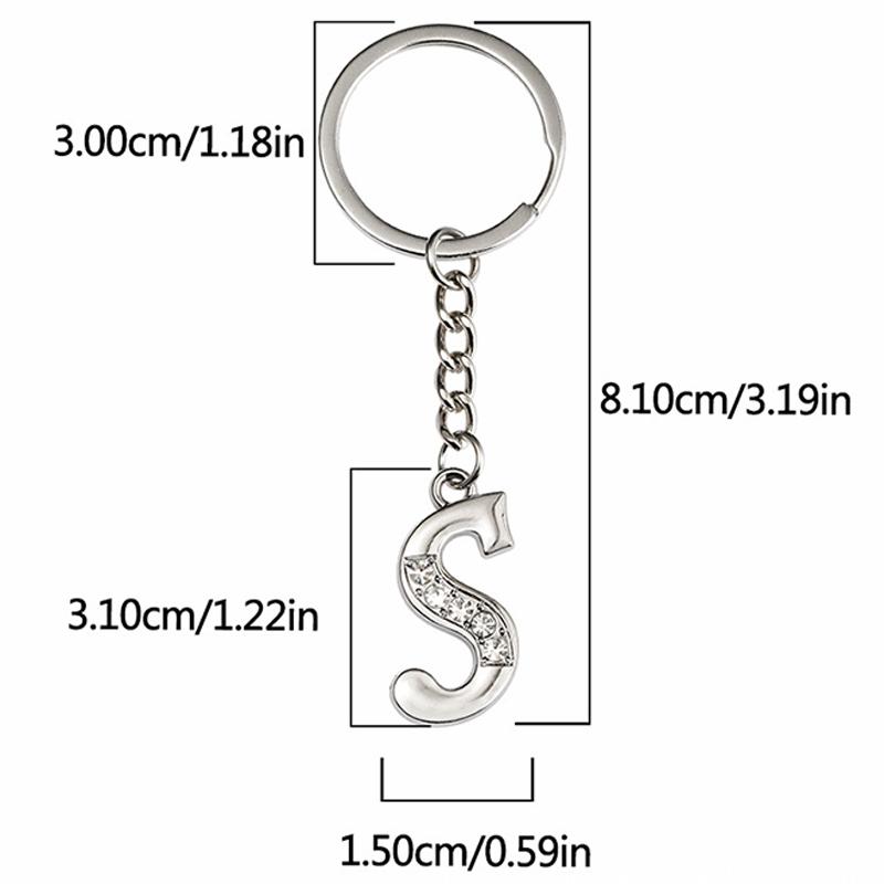 Porte-clés Mode Alphabet A-Z Charms Lettre Tendance Créatif Porte-clés 26 Initiales Pendentif Accessoires de Décoration de Sac à Dos Cadeau