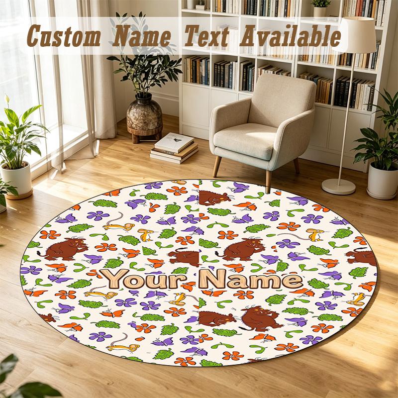 Round Rug Custom NameThe Gruffalo Pattern Non Slip Carpet Home Floor Decor