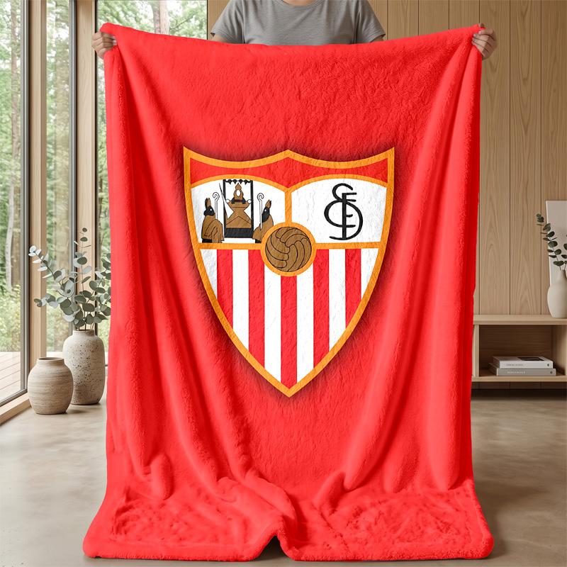 sevilla fcPrinted Flannel Blanket Cozy Skin-Friendly Warm Throw for Couch Bed Indoor Daily Use
