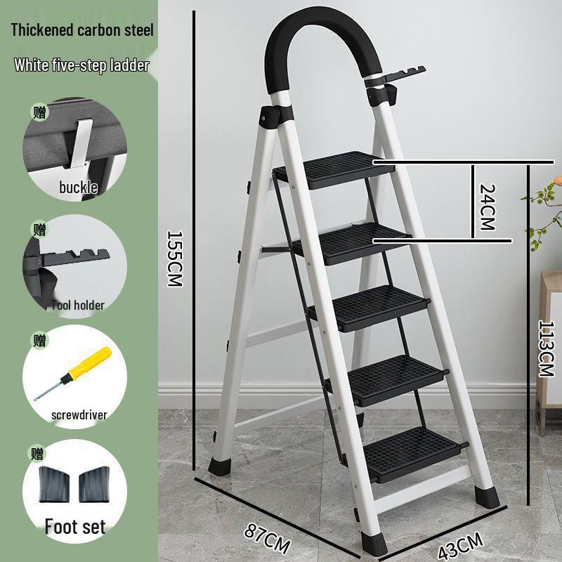 Fengrong Multi-Functional Telescopic A-Frame Step Ladder (Carbon Steel)