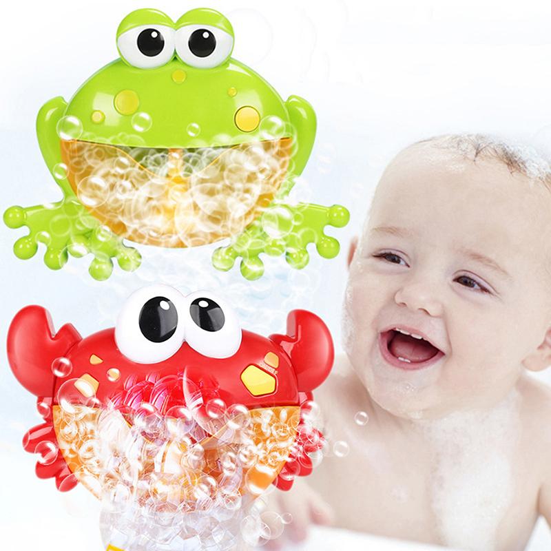 Baby Bath Toys Bubble Machine Crabs Frog Whale Music Kids Bath Toy Bathtub Soap Automatic Bubble Maker Bathroom Toy For Children