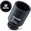 Axle Nut Impact Socket, 36mm, 12 Point, 1/2 Inch Drive, CR MO, Spindle 36mm