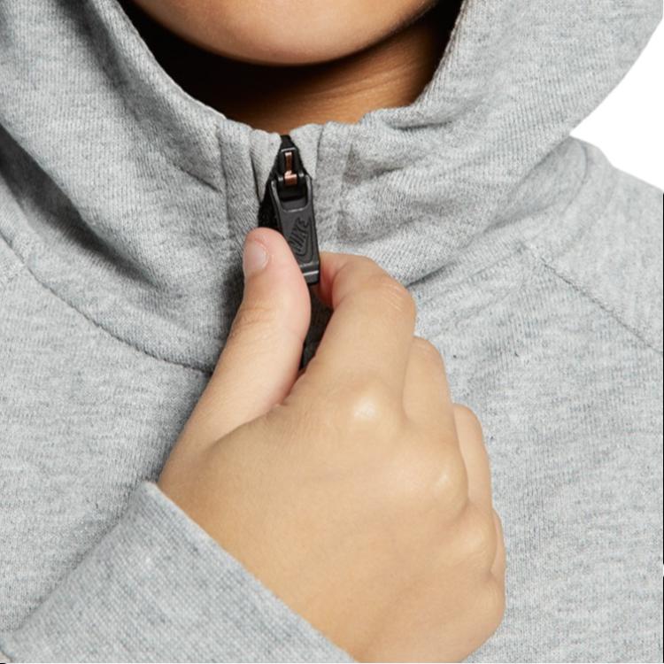 Nike Knit Hooded Cardigan Kids Tops Black Gray BV0789-064