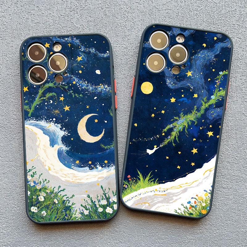The Little Prince Starry Sky Phone Case For iPhone 17 16 15 14 Pro Max Plus 13 12 11 Pro Max Mini XR XS X 7 8 SE2 Shell Fundas